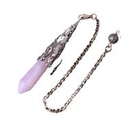 DUSHIABU Crystal Pendulum for Divination Dowsing Gem Stone Pendant Antique Bronze Quartz Divinatory Pendulums Pendulo Pendules(Rose Quartz)