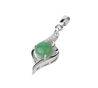 DUSHIABU Devil's Eye Pendant Necklaces Natural Stone Crystal Micro Inlay Zircon Heart Shape Pendants Amulet Women Charm Jewelry(Green Aventurine)