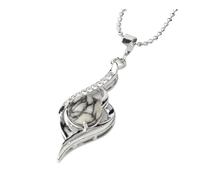 DUSHIABU Devil's Eye Pendant Necklaces Natural Stone Crystal Micro Inlay Zircon Heart Shape Pendants Amulet Women Charm Jewelry(Black Picasso Chain)