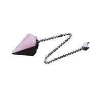 DUSHIABU Healing Crystal Pendulum for Divination Dowsing Pink Quartz Pendulums Natural Gem Stone Reiki Pendant Pendulos(Rose Quartz)