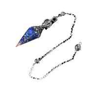 DUSHIABU Healing Crystal Pendulum for Divination Dowsing Pink Quartz Pendulums Natural Gem Stone Reiki Pendant Pendulos(Lapis Lazuli 1)