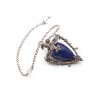 DUSHIABU Healing Natural Stone Crystal Pendulums for Divination Black Obsidian Pendant Quartz Pendulum Dowsing Spiritual Pendulos(Black Zinc Plated)