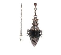 DUSHIABU Healing Natural Stone Crystal Pendulums for Divination Black Obsidian Pendant Quartz Pendulum Dowsing Spiritual Pendulos(Gold-Color)