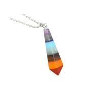 DUSHIABU Healing Pendulum for Divination Energy Natural Crystal 7 Chakra Orgonite Pendulum Hexagonal Pointed Reiki Orgone Pendant Jewelry(1)