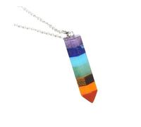 DUSHIABU Healing Pendulum for Divination Energy Natural Crystal 7 Chakra Orgonite Pendulum Hexagonal Pointed Reiki Orgone Pendant Jewelry(5)