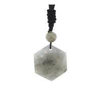 DUSHIABU Magen David Pendant Natural Healing Ameheyst Crystal Rose Quartz Onyx Hexagram Star of Stone Rope Chain Necklace(Labradorite)