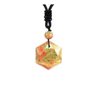 DUSHIABU Magen David Pendant Natural Healing Ameheyst Crystal Rose Quartz Onyx Hexagram Star of Stone Rope Chain Necklace(Unakeite)