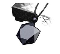 DUSHIABU Magen David Pendant Natural Healing Ameheyst Crystal Rose Quartz Onyx Hexagram Star of Stone Rope Chain Necklace(Blue Sand)