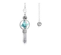 DUSHIABU Merkaba Dowsing Pendulum Quartz Natural Stone Crystal Reiki Healing Pendule Pendant Pendulums Radiesthesia Pendulos(Turquoise)