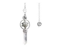 DUSHIABU Merkaba Dowsing Pendulum Quartz Natural Stone Crystal Reiki Healing Pendule Pendant Pendulums Radiesthesia Pendulos(Labradorite)