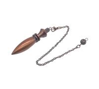 DUSHIABU Natural Copper Metal Pendulum for Dowsing Divination Energy Reiki Healing Pointed Meditation Witch Spiritual Pendulos(Bronze,5PC)