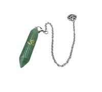 DUSHIABU Natural Gem Stone Pendant Crystal Pendulum for Divination Answer Reiki OM Charms Fluorite Amethysts Clear Quartz Pendulos x228(Green Aventurine)