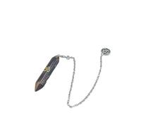 DUSHIABU Natural Gem Stone Pendant Crystal Pendulum for Divination Answer Reiki OM Charms Fluorite Amethysts Clear Quartz Pendulos x228(Tiger Eye)