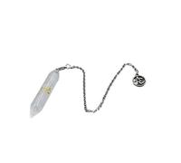 DUSHIABU Natural Gem Stone Pendant Crystal Pendulum for Divination Answer Reiki OM Charms Fluorite Amethysts Clear Quartz Pendulos x228(Rock Crystal)