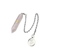 DUSHIABU Natural Gem Stone Pendant Crystal Pendulum for Divination Answer Reiki OM Charms Fluorite Amethysts Clear Quartz Pendulos x228(Rose Quartz)