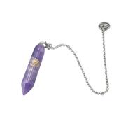 DUSHIABU Natural Gem Stone Pendant Crystal Pendulum for Divination Answer Reiki OM Charms Fluorite Amethysts Clear Quartz Pendulos x228(Amethyst)