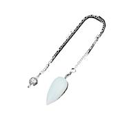 DUSHIABU Natural Gem Stone Pendulum Turquoise Crystal Pendant Healing Water Drop Pendulums for Divivations Dowsing Reiki Pendulo(Opal)