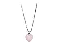DUSHIABU Natural Stone Crystal Perfume Bottle Necklace Healing Amethysts Heart Pendant Reiki Essential Oil Diffuser Women(Rose Quartz-S)