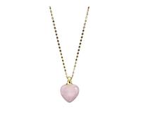 DUSHIABU Natural Stone Crystal Perfume Bottle Necklace Healing Amethysts Heart Pendant Reiki Essential Oil Diffuser Women(Rose Quartz-G)