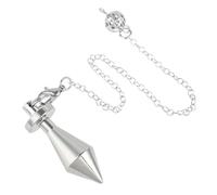 DUSHIABU Reiki Copper Metal Pendulum for Divination Charmed Dowsing Healing Pendant Pendulums Spiritual Wicca Balancing Pendulo(Silver)