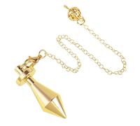 DUSHIABU Reiki Copper Metal Pendulum for Divination Charmed Dowsing Healing Pendant Pendulums Spiritual Wicca Balancing Pendulo(Gold)