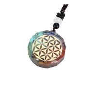 DUSHIABU Retro Orgonite Stone Pendants for Jewelry Making 7 Chakras Yoga Meditation Reiki Heal Round Energy Amulet Women Necklace 35x10mm(Type 2)
