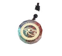 DUSHIABU Retro Orgonite Stone Pendants for Jewelry Making 7 Chakras Yoga Meditation Reiki Heal Round Energy Amulet Women Necklace 35x10mm(Type 4)