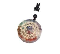 DUSHIABU Retro Orgonite Stone Pendants for Jewelry Making 7 Chakras Yoga Meditation Reiki Heal Round Energy Amulet Women Necklace 35x10mm(Type 5)