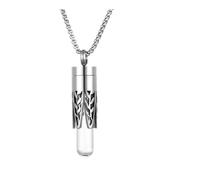 DUSHIABU Stainless Steel Aromatherapy Diffuser Pendant Necklace Open Locket Glass Bottle Perfume Oil Storage Women Aroma Jewelry(Antique Silver Plated)