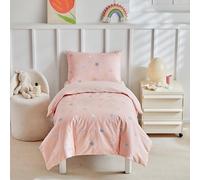 DuShow Cotton Cot Bed Duvet Cover Set,Toddler Bedding Set For Girls - Pink Star Kids Bedding,Cot Duvet Cover & Pillow Case Set - 120x150cm