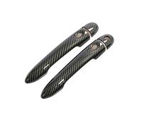 Dusibulv Carbon Fiber Car Door Handle Cover for Clio 4 for Lutecia 2012 2013 2014 2015 2016 2017 2018 2019 Accessories Car Exterior Door Handles(2Dr 1 Key 2 Buttons)