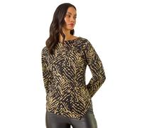 Dusk Abstract Asymmetric Stretch Top In Black Black 14