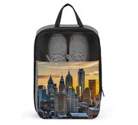 Dusk And Sunset Shoe Bag Travel Shoe Organizer Water-Resistant Shoe Pouch with Zipper Sneaker Dust Bag, gray, One Size, Modern