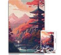 Dusk at The Temple Adult Jigsaw Puzzles1000 Pieces Fun Brain Training Learning Game Great Unique Surprise Present Size 38x26cm