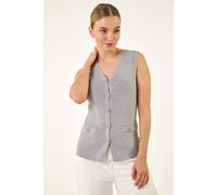 Dusk Buttoned Knit Waistcoat In Grey Grey 8