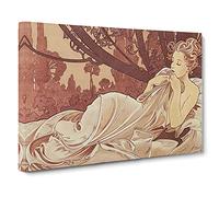 Dusk By Alphonse Mucha Canvas Wall Art Print 30x20 Inch