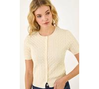 Dusk Cable Knit Buttoned Top In Ivory Ivory 8