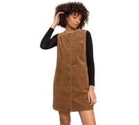 Roman Originals Women Button Corduroy Pinafore Dress - Ladies Sleeveless Smart Casual Everyday Buttoned Detail Plain Cord School Thick Lined Young Vintage Pinny Over Dresses - Plain Camel - Size 6
