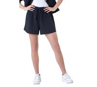 Roman Originals Textured Tie Waist Cotton Shorts for Women UK - Ladies Everyday Holiday Spring Summer Comfy Soft Evening Vacation Work Party - Noir - Size 10