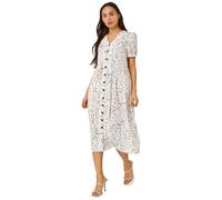 Dusk Ditsy Spot Print Button Down Dress In Yellow Yellow 6