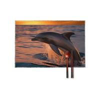 Dusk Dolphin Placemats Set of 6 12 X 18 Inch-Boho Canvas Table Mats Heat Resistant & Washable Place Mats Non-Slip Wipeable Placemat for Kitchen Dining Table Decoration Indoor Outdoor
