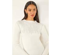 Dusk Embellished Knit Jumper In Ivory Ivory 12