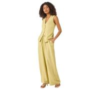 Dusk Fashion Waist Coat for Women UK - Ladies Everyday Holiday Spring Summer V-Neckline Comfy Soft Evening Vacation Work Party - Lime - Size 10