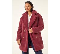 Dusk Oversized Boucle Coat In Burgundy Burgundy 14
