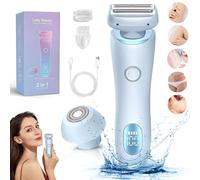 Dusk Razor For Women, Glide Pro 3.0 Razor, Razor for Women Sensitive Skin, Painless Shave, Waterproof Rechargeable with Replacement Blades (Blue)