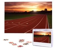 Dusk Running Track Puzzles from Photos 1000 Pieces Personalized Wooden Puzzle Challenging Jigsaw Puzzles for Adults Custom Picture Puzzle Gifts for Family Wedding Friend