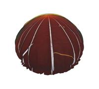 Dusk Running Track Shower Cap for Women Double Layers Thick Hair Caps Reusable Waterproof Bath Caps with Elastic Band Hair Hat Washable Shower Hat for Men Women Spa Salon