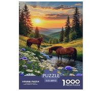 Dusk Scenery in The Mountains Jigsaw Puzzles Puzzles for Adults Kids. 1000 Piece Interesting Impossible Challenge Toy Educational Game Home Decoration for Educational Games Gifts 52x38cm/1000pcs