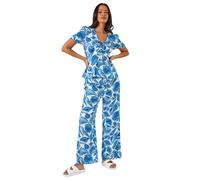 Dusk Shell Print V-Neck Tie Top Dusk Blue 18