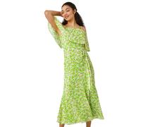 Dusk Spot Print Chiffon Overlay Maxi Dress Dusk Lime 12